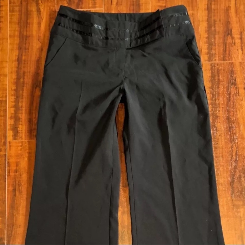 H&M sz 4 Black Tux Style Ribbon Waist Decorative DRESSY Pants Slacks - Picture 6 of 7
